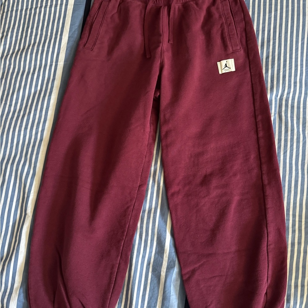 Kids Burgundy Jordan Flight Sweatpants